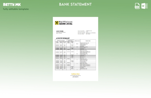 модерен стил Украина Рајфајзен шаблон за извод од банка
